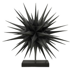 Isolated Black Geometric Star-Shaped Object on Black Background Illustration