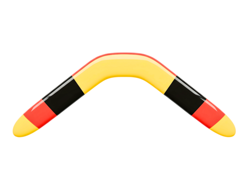Colorful boomerang toy isolated on transparent background