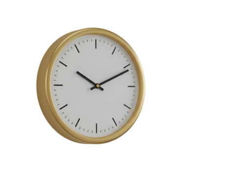 Isolated Gold Wall Clock on Black Background Photo Illustration