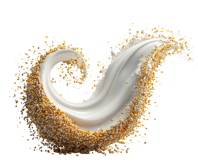 Whipped cream swirl, golden sprinkles