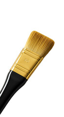 Isolated Golden Paintbrush Isolated on Transparent Background Photo