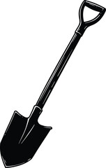 clean stylish elegant modern detailed professional high quality Silhouette of a shovel on transparent background