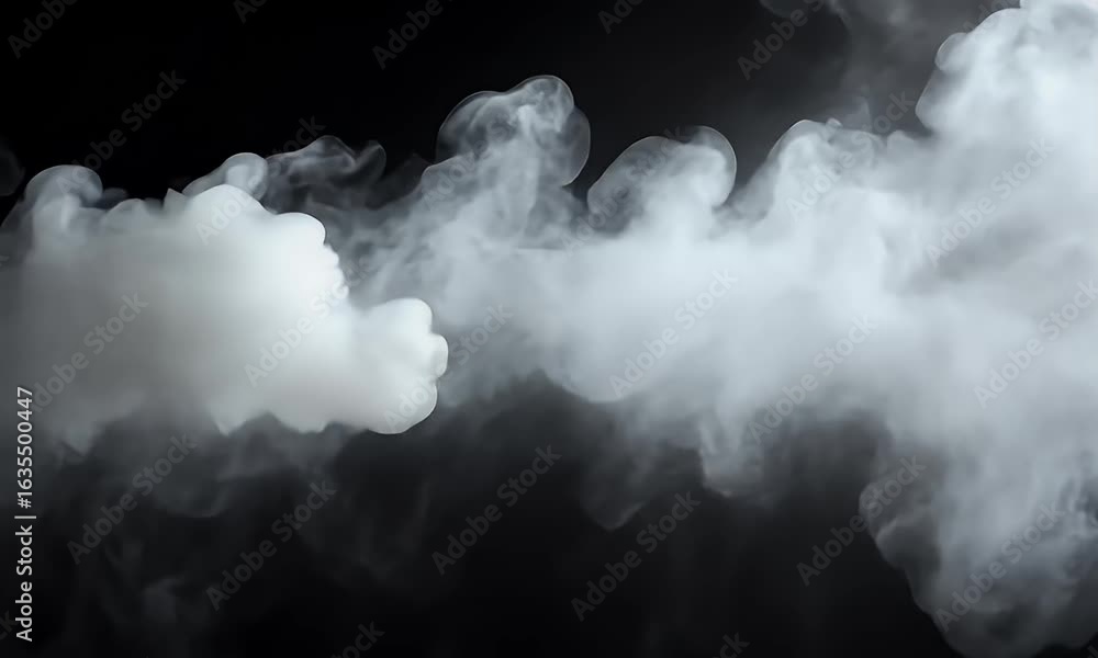 Poster a simple fog effect on a black background, with no text or other elements. the fog is white and has 