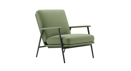 Isolated Green Armchair Modern Furniture Isolated On Transparent Background