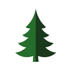 Isolated Green Christmas Tree Illustration on Transparent Background