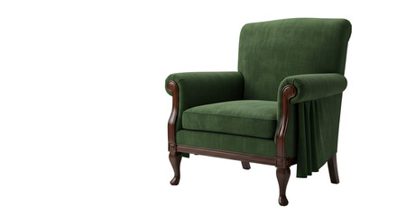 Isolated Green Fabric Armchair On Black Background Illustration