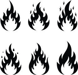 vibrant crisp clean stylish elegant modern detailed professional high quality Flame Silhouettes on Transparent Background