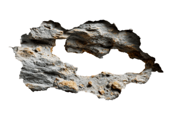 Natural rock formation with rough texture and hole