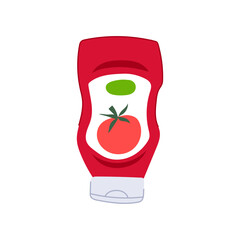 lid ketchup bottle cartoon vector illustration