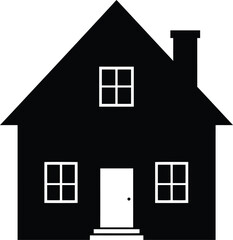 crisp clean stylish elegant modern detailed professional high quality Small House Icon on Transparent Background silhouette