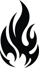 crisp clean stylish elegant modern detailed professional high quality Abstract Flame Silhouette on Transparent Background