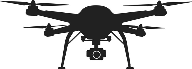 clean stylish elegant modern detailed professional high quality Silhouette of a Drone on Transparent Background