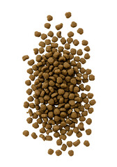 Isolated Heap of Brown Pet Food Pellets on a Transparent Background Photo