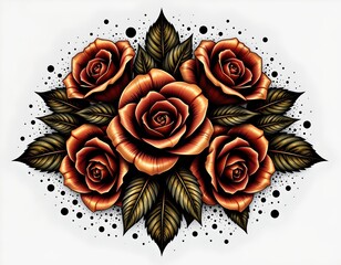Metallic Floral Bouquet Dark Background