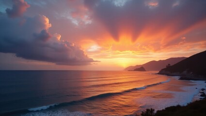 Fototapeta premium sunset over the sea