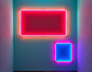 Vibrant Geometric Modern Art with Neon Accents