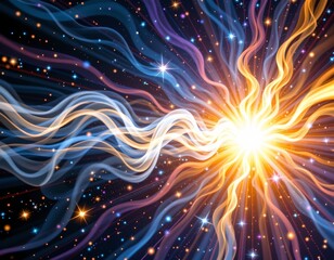 Cosmic Flame Dance Energy and Light
