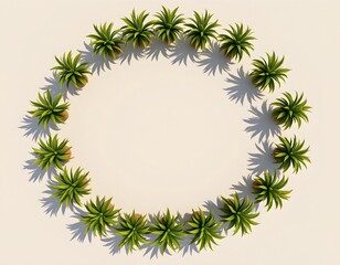 Symmetrical Green Plant Arrangement Light Surface
