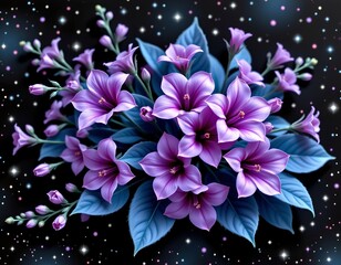 Cosmic Floral Arrangement Space Background