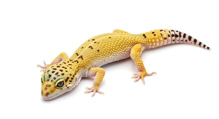 Obraz premium Beautiful Exotic Gecko Lizard Isolated on White Background.