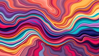 Dynamic Abstract Fluid Waves Vibrant Colors