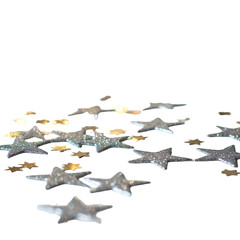 Isolated Glittering Silver Stars On Transparent Background Illustration