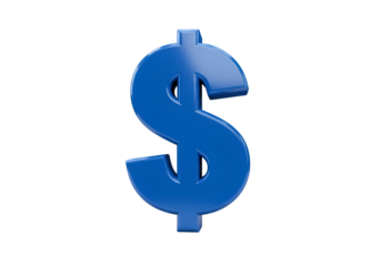 Isolated Glossy Blue Dollar Symbol on a Black Background Illustration