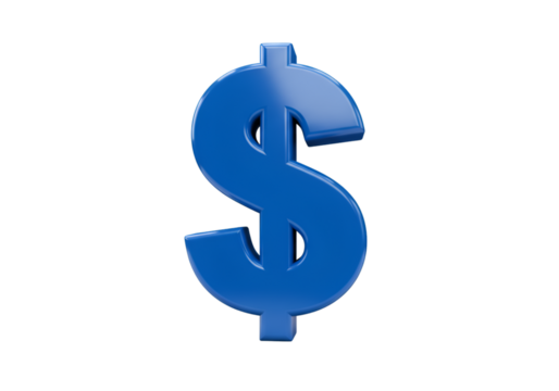 Isolated Glossy Blue Dollar Symbol on a Black Background Illustration - Powered by Adobe