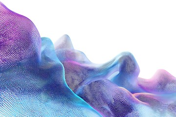 Abstract flowing digital waves in vibrant colors create a stunning modern background design perfect for technology, science, and data visualizations