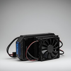 Photo of Black Computer Cooling Fan and Component On White Background