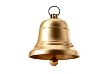 Golden bell with a transparent background