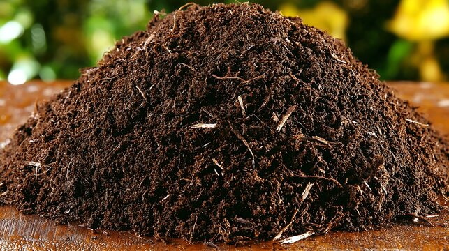 Fototapeta Dense clay soil shaped into a rounded mound, captured with zoom lens 135mm, soft natural lighting revealing smooth texture and compactness