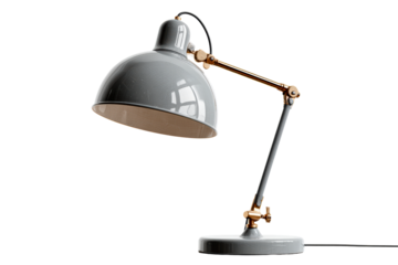 Stylish gray desk lamp with adjustable arm