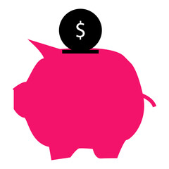 pink piggy bank vector illustration icon 