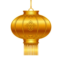 Isolated Golden Lantern Illustration Against Transparent Background