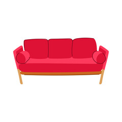 sectional reception sofa cartoon vector illustration
