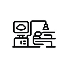 Black line icon for ultrasound examination