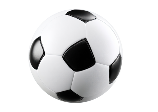 Soccer ball, white and black panels, perfectly round