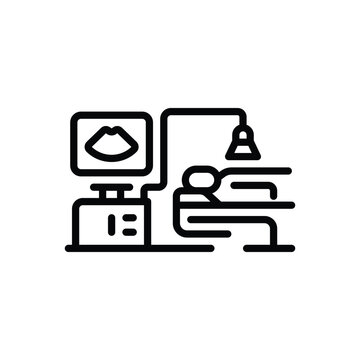 Black line icon for ultrasound examination