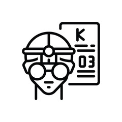 Black line icon for vision check