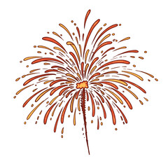 Isolated Firework Illustration on Transparent Background Celebration Event