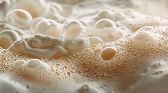 Abstract macro background of liquid foam with large bubbles