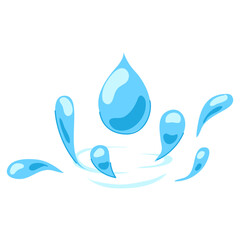 puddle water drops cartoon vector illustration