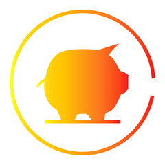 vector piggy animal gradient icon