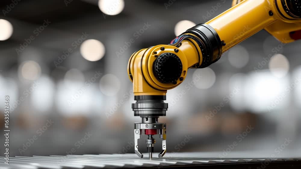 Aufkleber autonomous ai robotic arm enhances precision industrial automation, adjusting speed for optimal perf