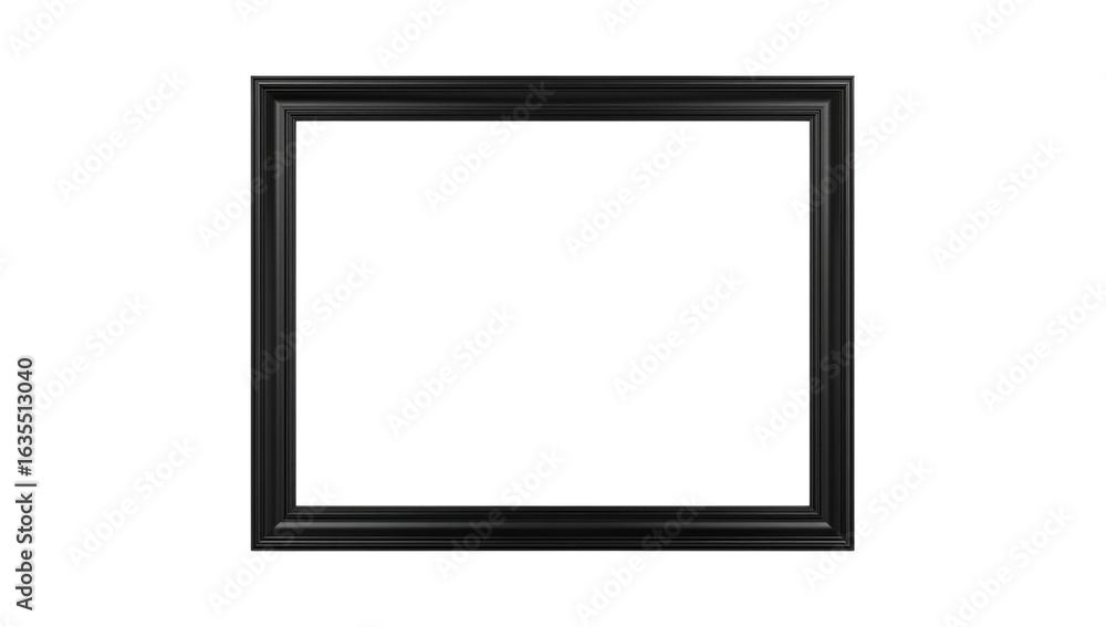 Poster classic rectangular frame isolated on transparent background, ready for artwork presentation and