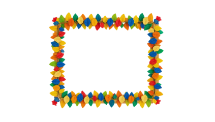 Vibrant leafy frame on isolated background creates cheerful and whimsical ambiance perfect for