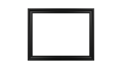 Classic rectangular frame isolated on transparent background, ready for artwork presentation and
