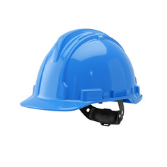 Protective blue hard hat safeguarding head on an isolated transparent backdrop for safety projects