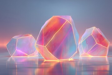 Glowing neon polygons with soft shadows